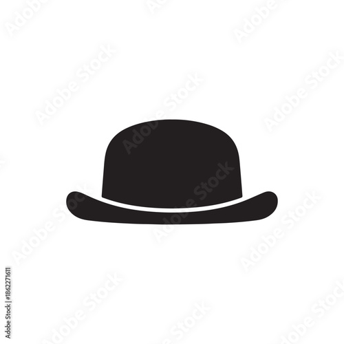 English hat silhouette icon vector flat design