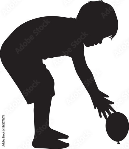 Child playing with balloon