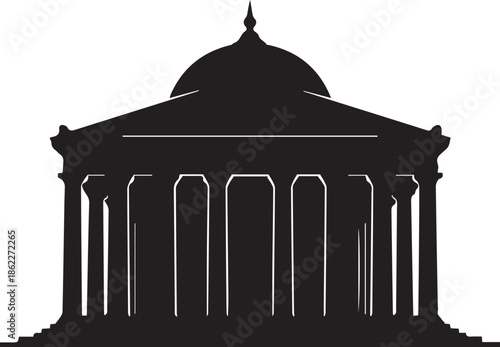 Ancient greek temple silhouette