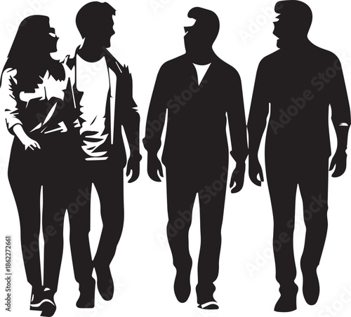 Group of people walking together