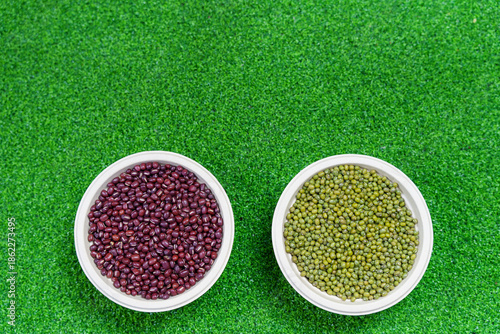 Assorted beans ingredients mung red beans and soybean for cooking