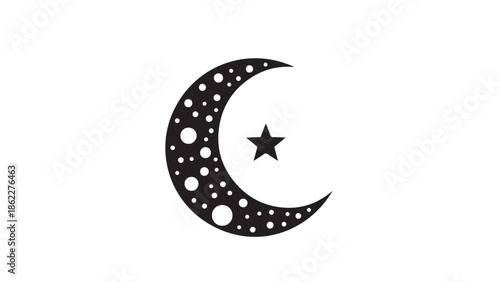 Ramadan crescent moon and star symbol