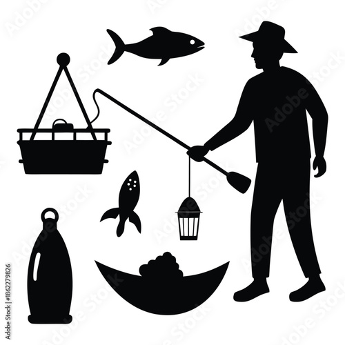 man and woman fishing