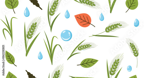 Empowerment seamless pattern with diverse women faces, rainbows, hearts, and girl power text on a white background for activists.