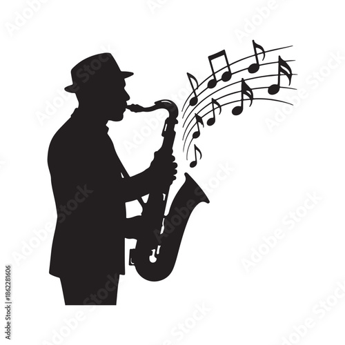 saxophone player silhouette
