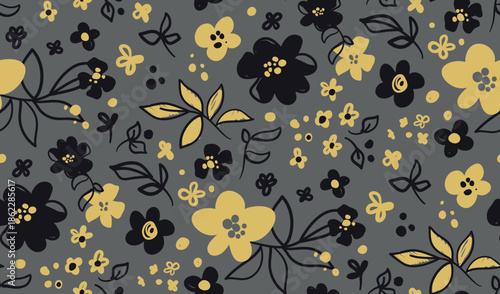 Seamless pattern with flowers for children is and women is clothing in vector on a white background
