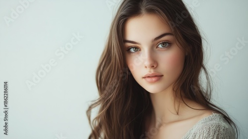 white-skinned woman, cosmetics generative ai