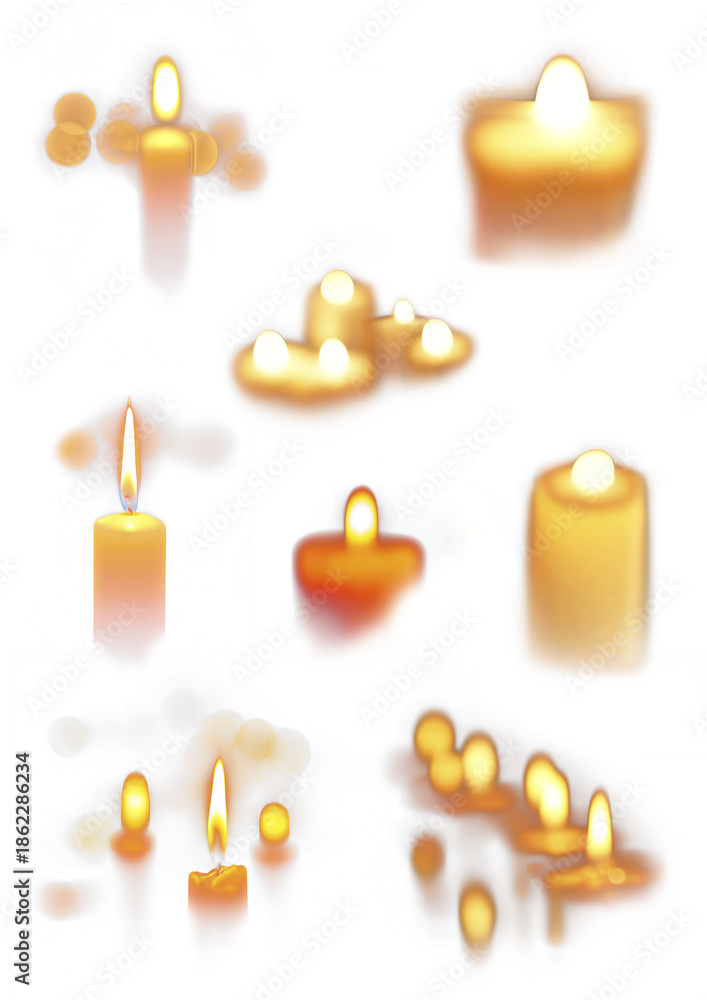 Photography Candle fire flame on transparent background