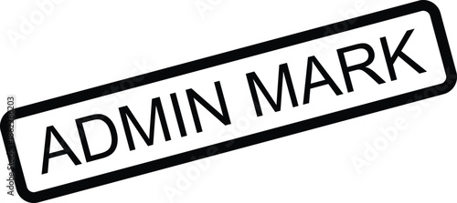 Black and white admin mark stamp graphic with text, indicating administrative approval or status.
