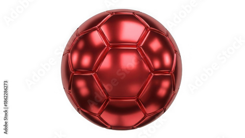 Shiny red soccer ball