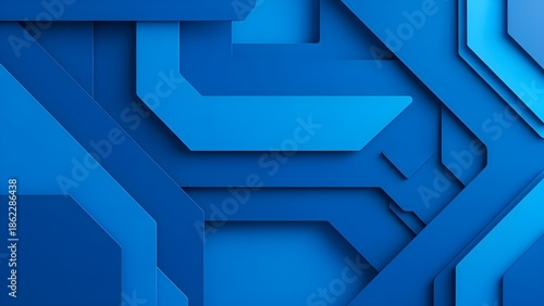 Abstract Blue Geometric Technology Background with Modern Digital Corporate Design