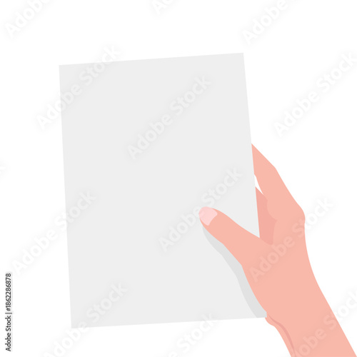 hand holding brochure, vector illustration