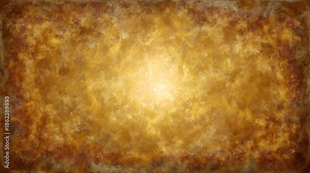 Obraz premium Textured golden background with fiery brown edges yellow