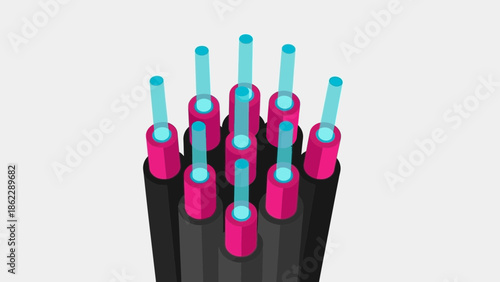 Multiple colored wires protruding from a black cable