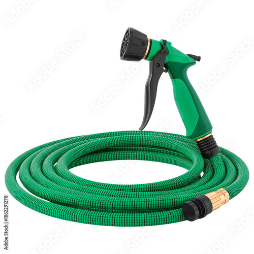 Garden Hose With Spray Nozzle for Watering Plants and Outdoor Cleaning Tasks
