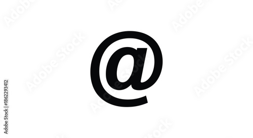A simple black and white illustration of the at symbol commonly used in email addresses