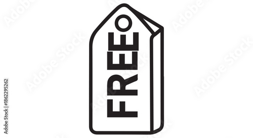 Free tag icon, isolated on transparent background
