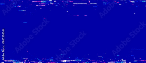 Abstract blue pixelated static noise background. Distorted digital signal art texture for modern graphic design communication.