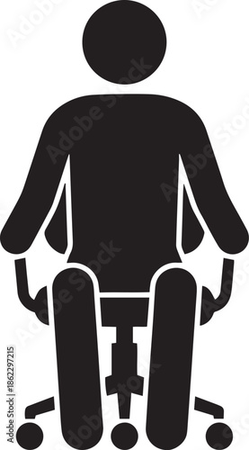 Silhouettes of a man woman and a man in a wheelchair business vector illustration