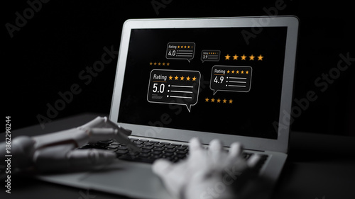 AI enhances customer review and rating system by analyzing review, rating, and customer feedback for deeper trust insights Latch © InfiniteFlow