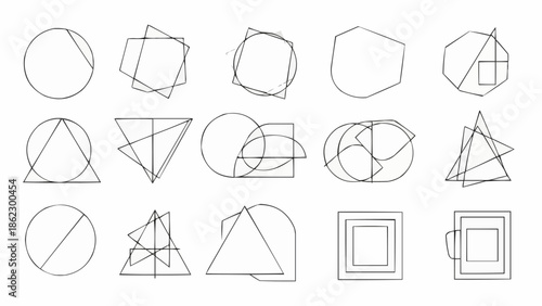 Collection of Hand Drawn Geometric Shapes and Figures.