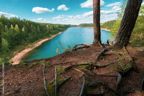 Lke in turquoise. ''Ogre blue montains''. NATURA 2000 ''Ogres zilie kalni'', nature park Latvia