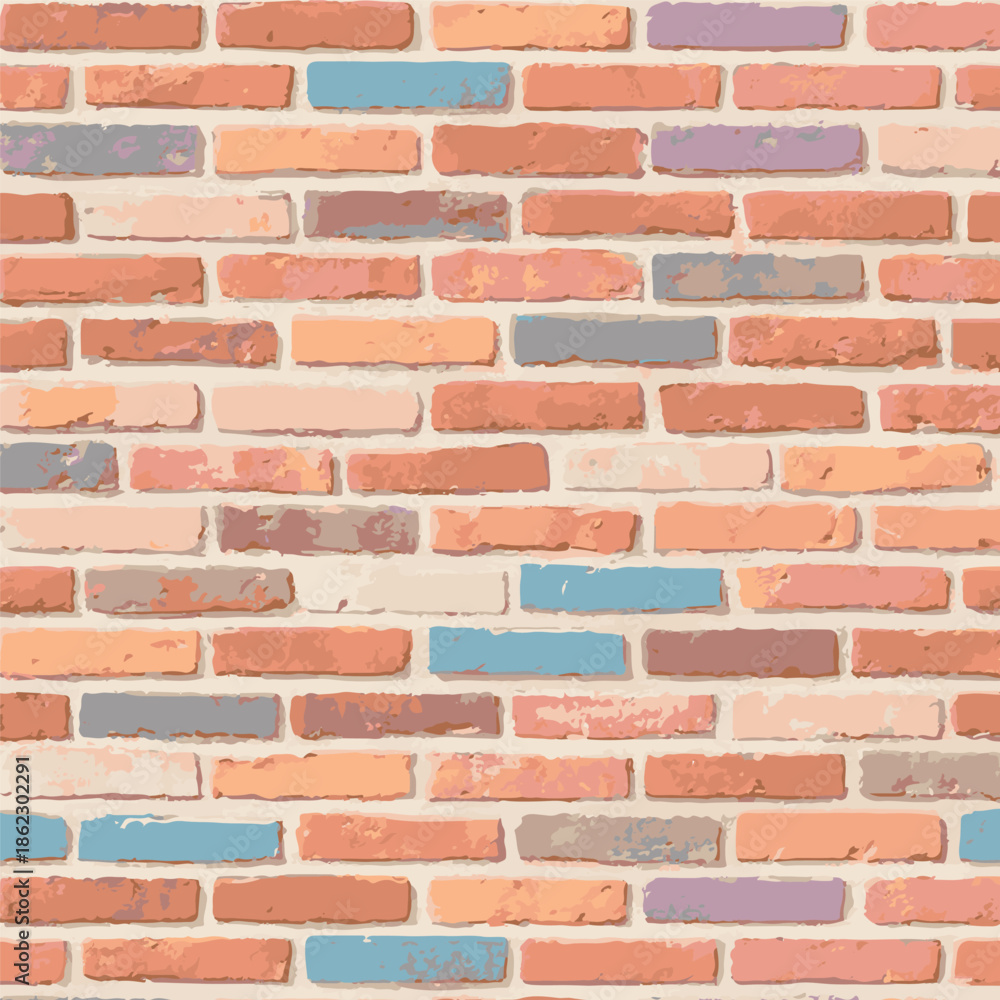 Obraz premium Texture of a red brick wall vector illustration