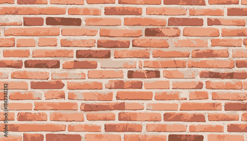 Texture of a red brick wall vector illustration