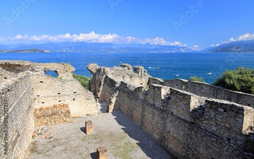Grottoes of Catullus on Sirmione at Lake Garda. Italy, Europe.