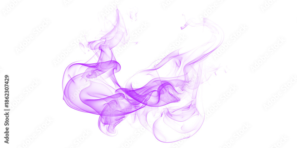 Fototapeta premium Vibrant purple smoke abstract fluid flow on black dynamic gaseous texture mysterious energy movement creative art
