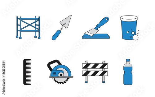 Construction tools and supplies Vector