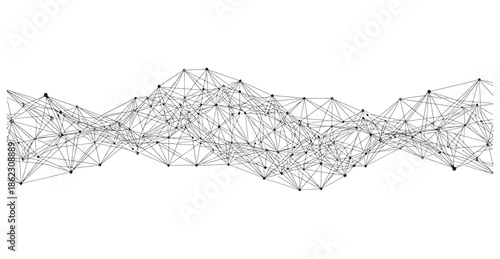 Complex network graph with interconnected nodes Vector