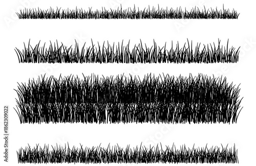 Minimalist grass pattern collection Vector