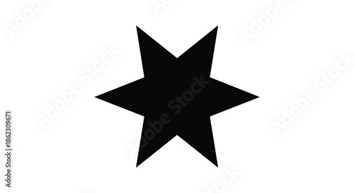 A simple bold black star shape is prominently displayed against a clean white background