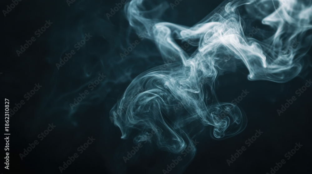 Fototapeta premium Smoke vapor dark background abstract swirl haze fog mystery motion texture ethereal smoke vapor dark background swirling haze and fog create abstract mysterious motion texture moody atmosphere
