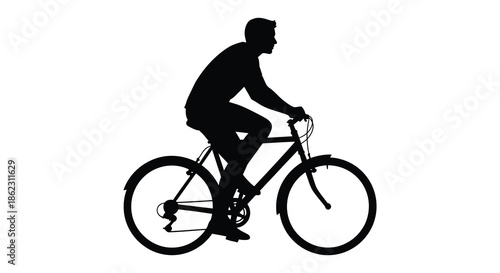 A silhouette of a cyclist riding a bicycle showcasing active transportation and outdoor recreation