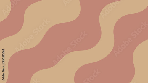 Abstract flowing pattern, wavy organic shapes, reddish-brown beige tones, rhythmic texture design, minimalist background art, flat vector illustration