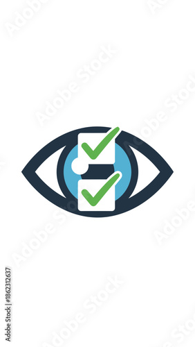 Eye with checkmarks and a to-do list graphic.