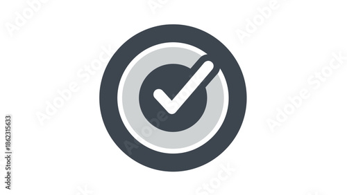 Target with checkmark symbol on white background.