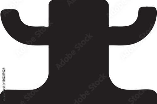 Minimalist Ship Mooring Bollard Silhouettes Vector Graphic