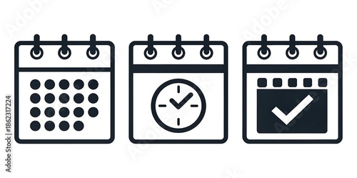 Vector illustration of a business calendar icon design featuring a paper page with a specific date number for planning a monthly event or appointment agenda
