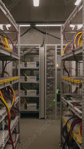 Interior of a hyperscale ai datacenter and cryptocurrency mining farm - enterprise networking and computing 