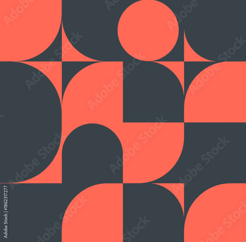 Orange Circle Geometric Seamless Pattern — Modern Abstract SVG Background for Design and Print