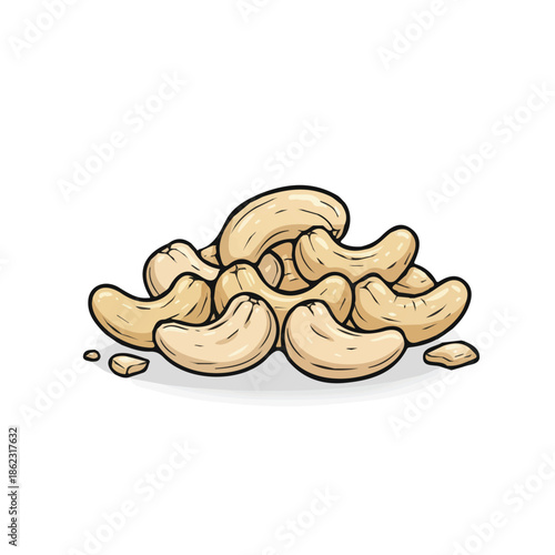 Cashew nut vector illustration
