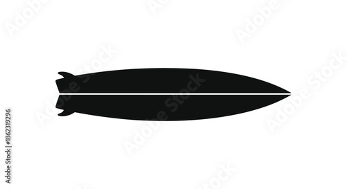 A simple black silhouette of a torpedo visually representing naval warfare and underwater technology
