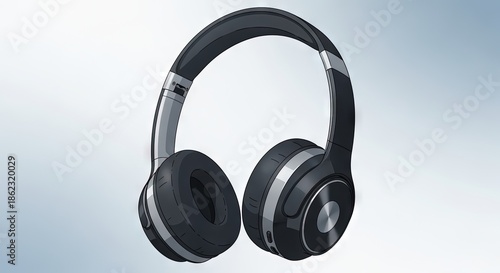 headphones modern animation style musical instrument