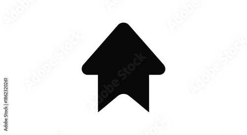 A simple illustration of a black arrow pointing upwards on a plain white background