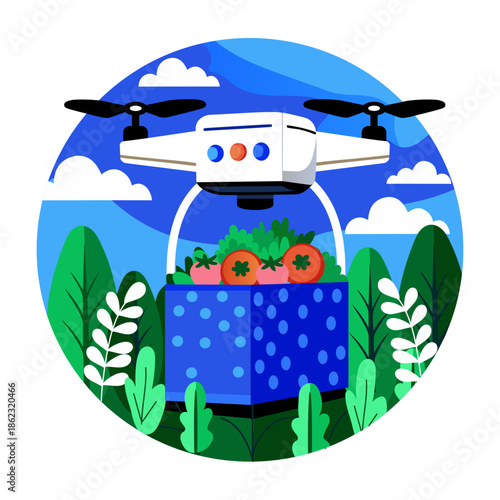 A flat style illustration showing smart delivery