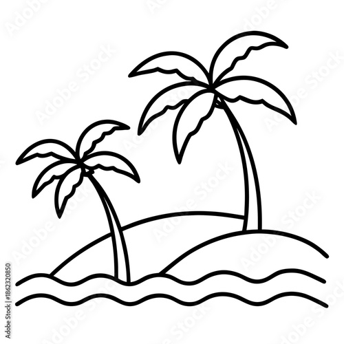 vector illustration of a tropical island
