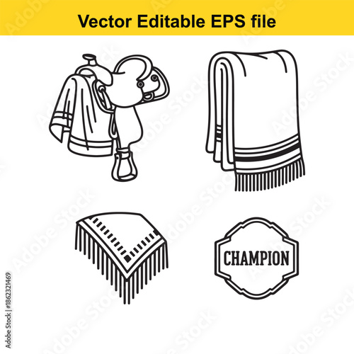  vector editable eps file with champion and towel illustrations on white background